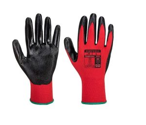 Red Nitrile Glove W Shiny Palm